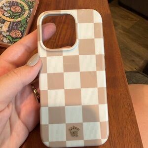 Velvet Caviar Beige and White Checkered Phone Case